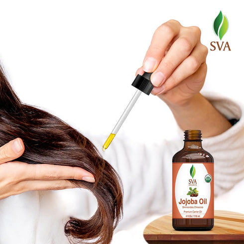 SVA Jojoba Seed Oil Organic - 4 Fl Oz – 100% Natural Cold Pressed for Face, Skin Care, Hair Care, Body Massage