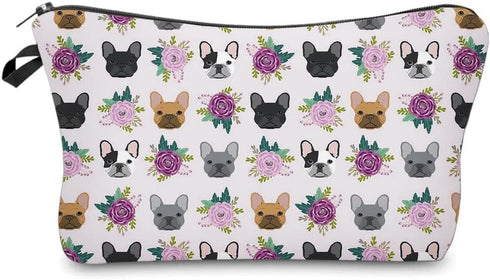 Small French Bulldog Purple Makeup Bag for Women, Travel Toiletry Bag, Accessories Organizer, Gift Idea