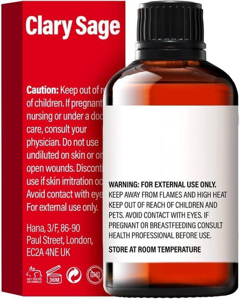 H’ana Clary Sage Essential Oil for Diffuser - 100% Natural Clary Sage Oil Essential Oil - Clary Sage Essential Oil for Skin, Hair & Aromatherapy (1 fl oz)