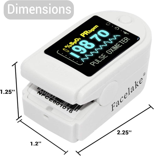 FL400 Pulse Oximeter with Neck/Wrist Cord, Carrying Case & Batteries - White
