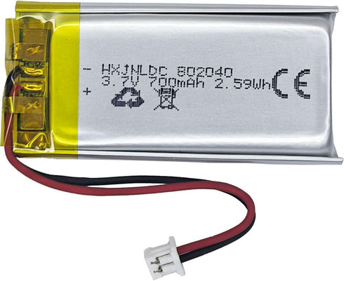 HXJNLDC DC 3.7V 700mAh 802040 Rechargeable Lithium Polymer Battery, Suitable for DIY 3.7-5V