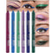 evpct 6Pcs Colored Glitter Eyeliner Pencils Set - Waterproof for Women, Dark Light Royal Blue, Emerald Green, Purple