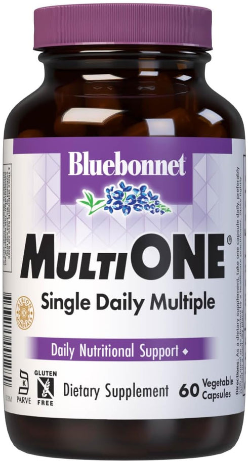 Mult One (with Iron), Bluebonnet Nutrition, Daily Nutritional Support, 60 Vegetable Capsules