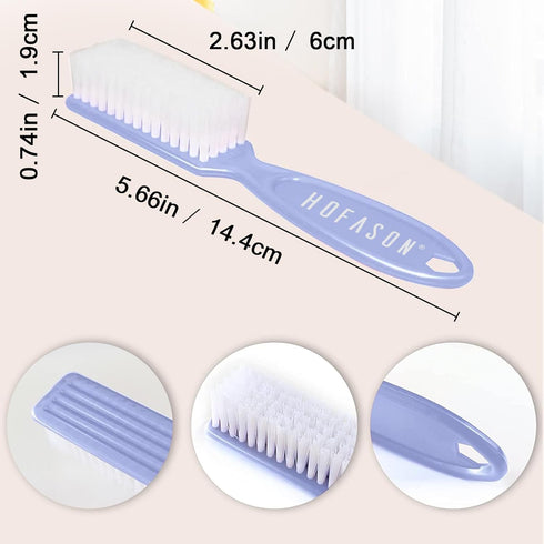 HOFASON 6 Pack Nail Brush for Cleaning Fingernails, Nail Dust Brush for Manicure Pedicure Tools, Macaron