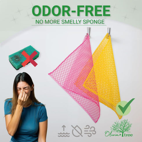 Olivia Tree 5PCS Innovative Dish Washing Net Cloths, Quick Dry Scourer, Perfect Scrubber for Dishes 11" x 11"