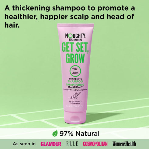 Noughty Get Set, Grow Hair Growth Shampoo, 250 ml, Vegan Thickening Regrowth Repair