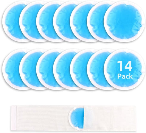 NEWGO Small Ice Packs for Injuries, 14 Pack Round Ice Packs for Face, Hot and Cold Gel Circular Cold Compress