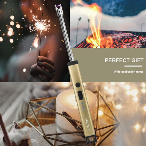 ARECTECH Electric Candle Lighter, Rechargeable USB Arc Lighter for Candle, Camping, Cooking, Christmas Gifts