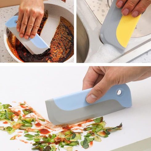 Mini Squeegee 2 Pack, Small Kitchen Countertop Tool, Soft Glass Cleaner for Bathroom Mirror, Car Window, Blue & Grey