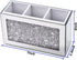 Mirrored Makeup Brush Holder Organizer, 3 Compartments Cosmetic Brush Storage Holders, Crushed Diamond Remote control holder, Pen and Pencil Holder for Desk, Eyeliners Display Case for Vanity by Amezey