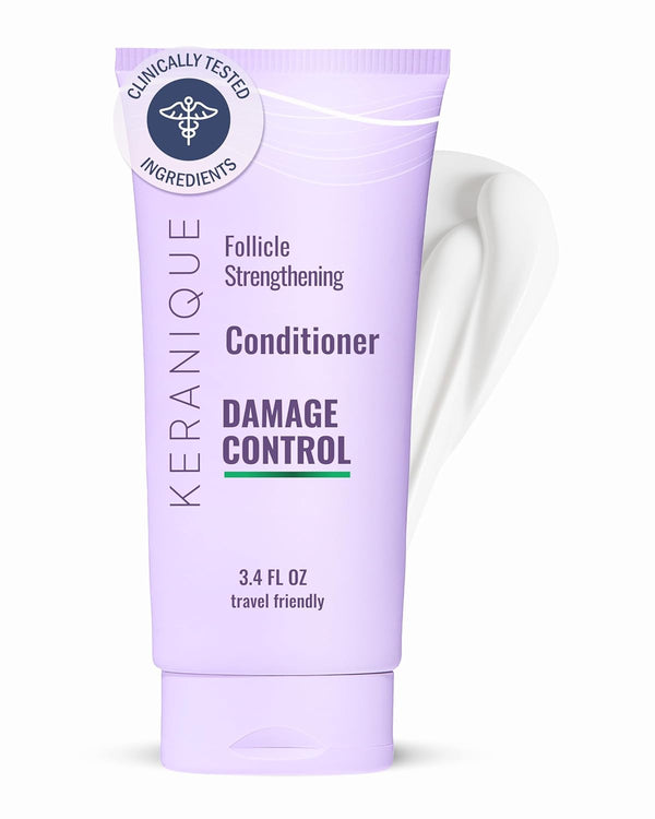 Keranique Damage Control Conditioner - Hydrating Treatment with Keratin for Dry Damaged Hair