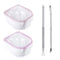 Nail Soaking Bowl Set - 2PCS Gel Polish Dip Powder Remover with Triangle Cuticle Peeler & Stainless Steel Pusher