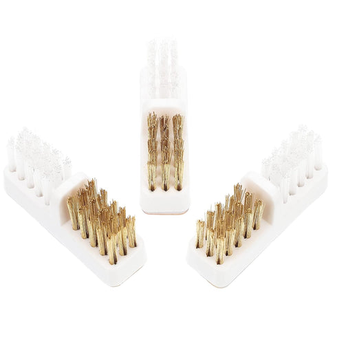 KALLORY 6pcs Brush, Home Wire Metal Head Accessories for Manicure Cleaning Bits Tools, Copper Trimming Nail Bit Drill
