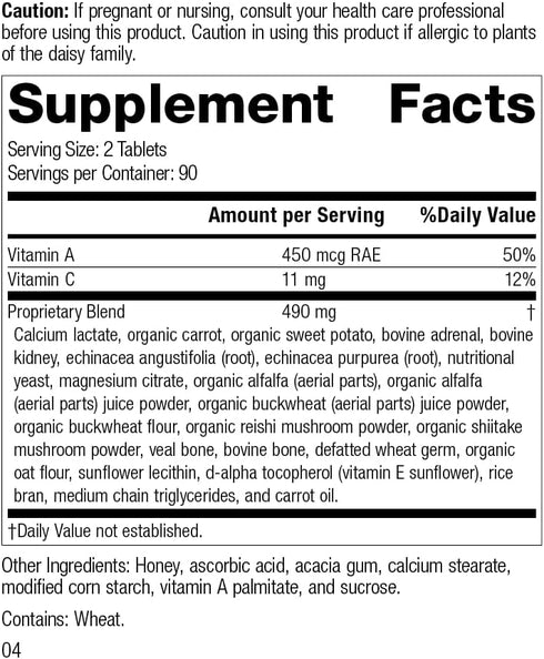 Standard Process Cataplex A-C - Whole-Food Immune Support with Antioxidant Vitamin C, Vitamin A, Magnesium Citrate, 180