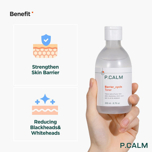 P.CALM Barrier Cycle Toner 200ml | Vegan Alcohol-Free Fragrance-Free Toner for Sensitive Skin | Korean Skincare