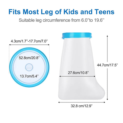 Kids Leg Cast Cover Waterproof Leg Cast Cover for Shower Bath, Reusable Foot Cast Protector for Leg, Knee, Foot, Ankle