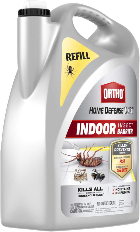 Ortho Home Defense Max Indoor Insect Barrier: Refill, Starts Killing Ants, Roaches, Spiders, Fleas and Ticks Fast, Use for Indoor Pest Control, Long-Lasting Control, 1 gal.