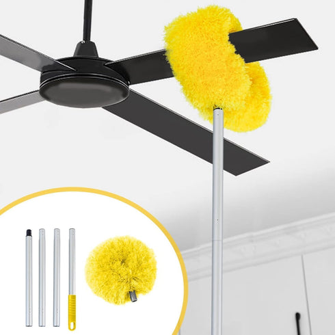 Washable Ceiling Fan Cleaner - Microfiber Duster with Retractable Extension Pole for Cleaning High Ceiling Fans