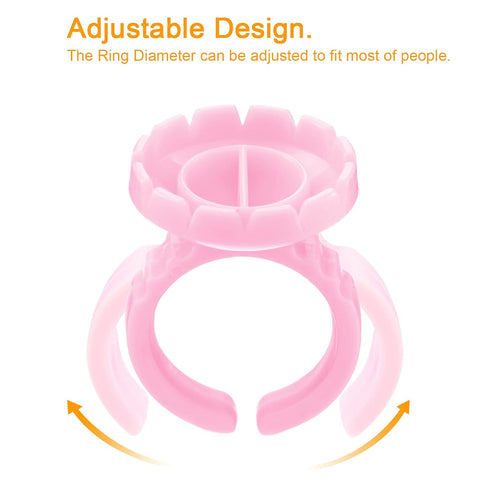 Lash Extensions Supplies, 100PCS Glue Rings for Volume Lashes, Eyelash Ring Cup for Extension Supplies