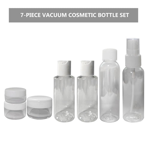 Soft 'N Style Set of 7 Empty Travel Size Bottles, Refillable Cosmetic Container Toiletry Bottles