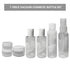 Soft 'N Style Set of 7 Empty Travel Size Bottles, Refillable Cosmetic Container Toiletry Bottles