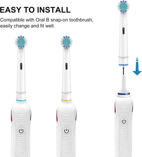 Toothbrush Heads for Oral B, 16 Pack Professional Electric Toothbrush Replacement Heads with Medium Soft DuPont Bristles