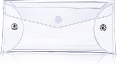 Transparent Makeup Bag, Medium Waterproof PVC Cosmetic Pouch, Clear Travel Organizer with Snap Closure