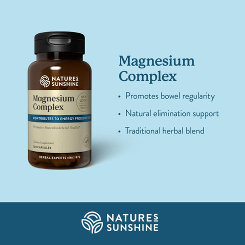 Nature’s Sunshine Magnesium Complex - High Potency Supplement for Muscle Function, Energy Production, 50 Servings (100
