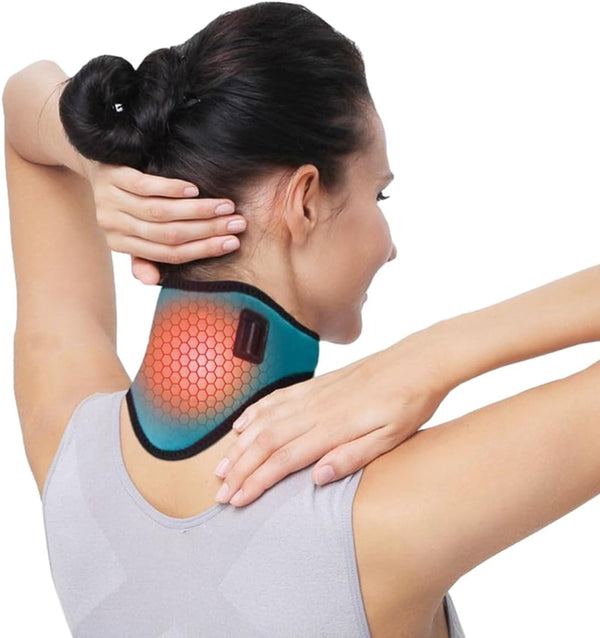 USB Heated Neck Wrap, Electric Neck Warmer Collar for Pain Relief, Adjustable Temp, Auto Shut Off, Portable Neck Brace