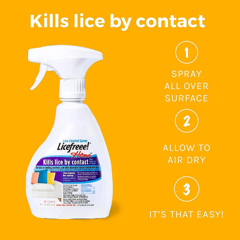 Tec Labs Licefreee Home Spray, Head Lice Treatment for Furniture, Non-Staining, 16 Fl Oz, Fresh Citrus