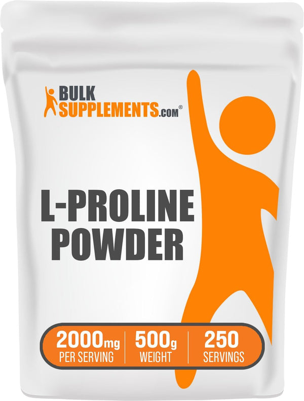 BulkSupplements.com L-Proline Powder, Amino Acid Supplement, 2000mg per Serving, 250 Servings, 500g
