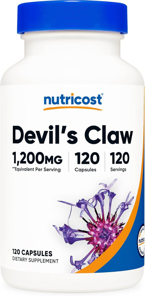 Nutricost Devils Claw 1200mg Equivalent | 120 Capsules | Veggie Caps, Non-GMO, Gluten Free, Vegetarian Friendly