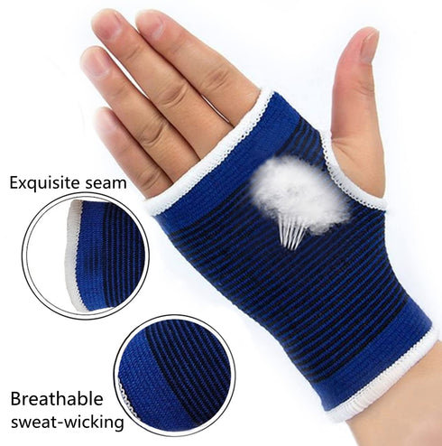 Palm Brace Wrist Support Sleeves (1 Pair), Everyday Use Wrist Brace, Compression Carpal Tunnel for Wrist Pain Relief, Fitness Gloves, Sports Glove, Wrist Brace for Men and Women (M, Blue)