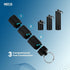 Metal Pocket Pill Boxes Keychain for Travel, 3 Compartment Waterproof Daily Pill Container Holder for Men and Women