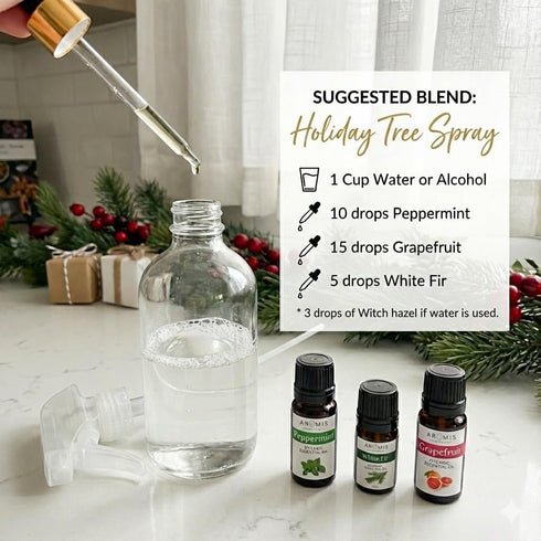 Set 3 150 Evergreen Holiday Essential Oil Kit of Oils - Includes Wildcrafted Utah White Fir, Orgnaic Peppermint