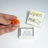 Set, Tiny Orange Crab Gift Box Love Message Surprise with Gold Open Me Design, Romantic Present