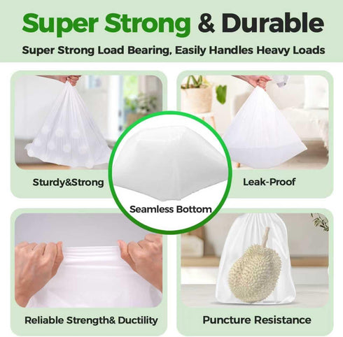 Joylake 4 100 Count 4-5 4-5 Gallon Drawstring Heavy Duty Trash Bags for Gallon Wastebasket & Mesh Trash Can & Fit All