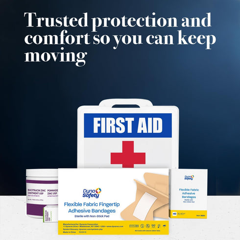 Dynarex Fabric Adhesive Bandages - Sterile & Flexible, 1-3/4x2", 1 Box of 100