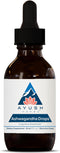 Ayush Herbs Ashwagandha Alcohol-Free Drops for Adults, Calming Daily Supplement, 2 Fl Oz