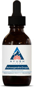 Ayush Herbs Ashwagandha Alcohol-Free Drops for Adults, Calming Daily Supplement, 2 Fl Oz