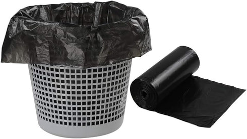 150 Count 4 Gallon Small Garbage Bags, Black Office Kitchen Bathroom Trash Can Liners