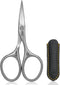 GERMANIKURE Professional Nail Cutter Scissors - Curved FINOX Stainless Steel Nail Scissors in Leather Case