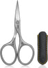 GERMANIKURE Professional Nail Cutter Scissors - Curved FINOX Stainless Steel Nail Scissors in Leather Case