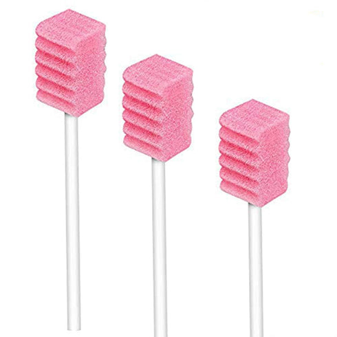 (50 Pack) Disposable Sterile Oral Swabs, Unflavored Dental Sponge Swabsticks for Mouth or Gum Cleaning