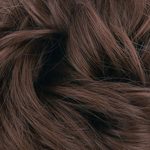 MORICA 2-Piece Messy Bun Hair Pieces - Synthetic Curly Wavy Chignon Ponytail for Thin Hair, Medium Brown