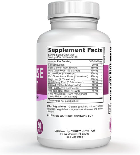 Menopause Relief Capsules for Women, Natural Supplements, Day and Night Support, 30 Servings