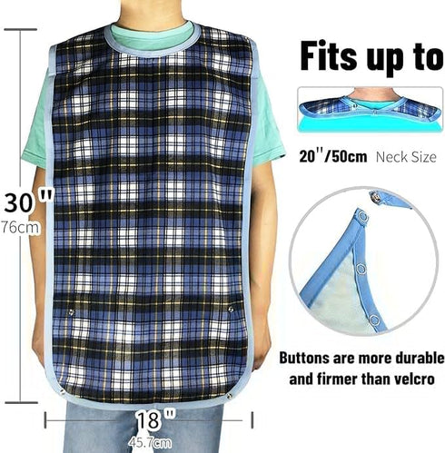 pegirra Eating,30" 19.5"Large disabled(3 Pack) Adult Bibs for x Feeding Adult Bibs,Reusable Washable Dining Clothing