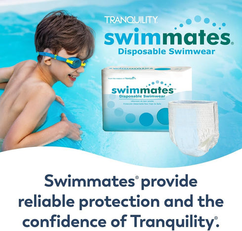 Swimmates (22"- 36" 22 Count (Pack 1) Adult Swim Underwear, Pull-up with Tear-Away Side Seams, Unisex, Disposable