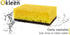 Okleen 9 Pack, 4.3x2.8x1.4 inches. Yellow Multi Use Scrub Sponge. Made in Europe. Odorless Heavy Duty and Non Scratch