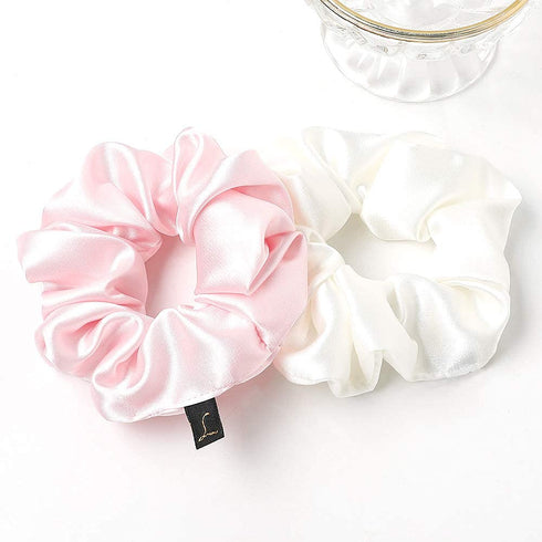 Scrunchies Women Hair Ties - Big Silk Satin Scrunchy Hair Bands, Soft Large Elastic Hair Accessories for VSCO Girls